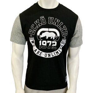 NWT ECKO UNLTD. MSRP $44.99 MEN'S BLACK CREW NECK SHORT SLEEVE T-SHIRT SIZE M